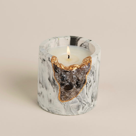 Amber Saffron Geode Candle