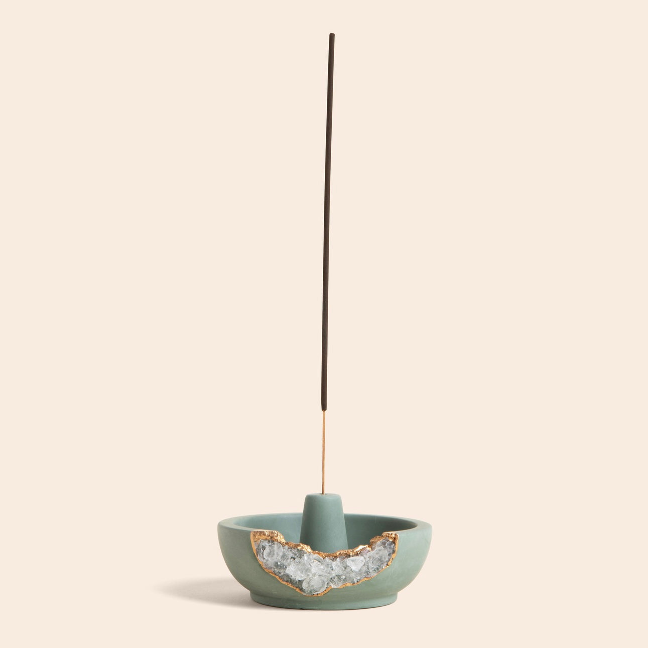 Quartz Incense Holder | Emerald Green