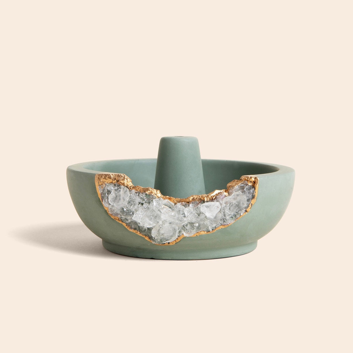 Quartz Incense Holder | Emerald Green