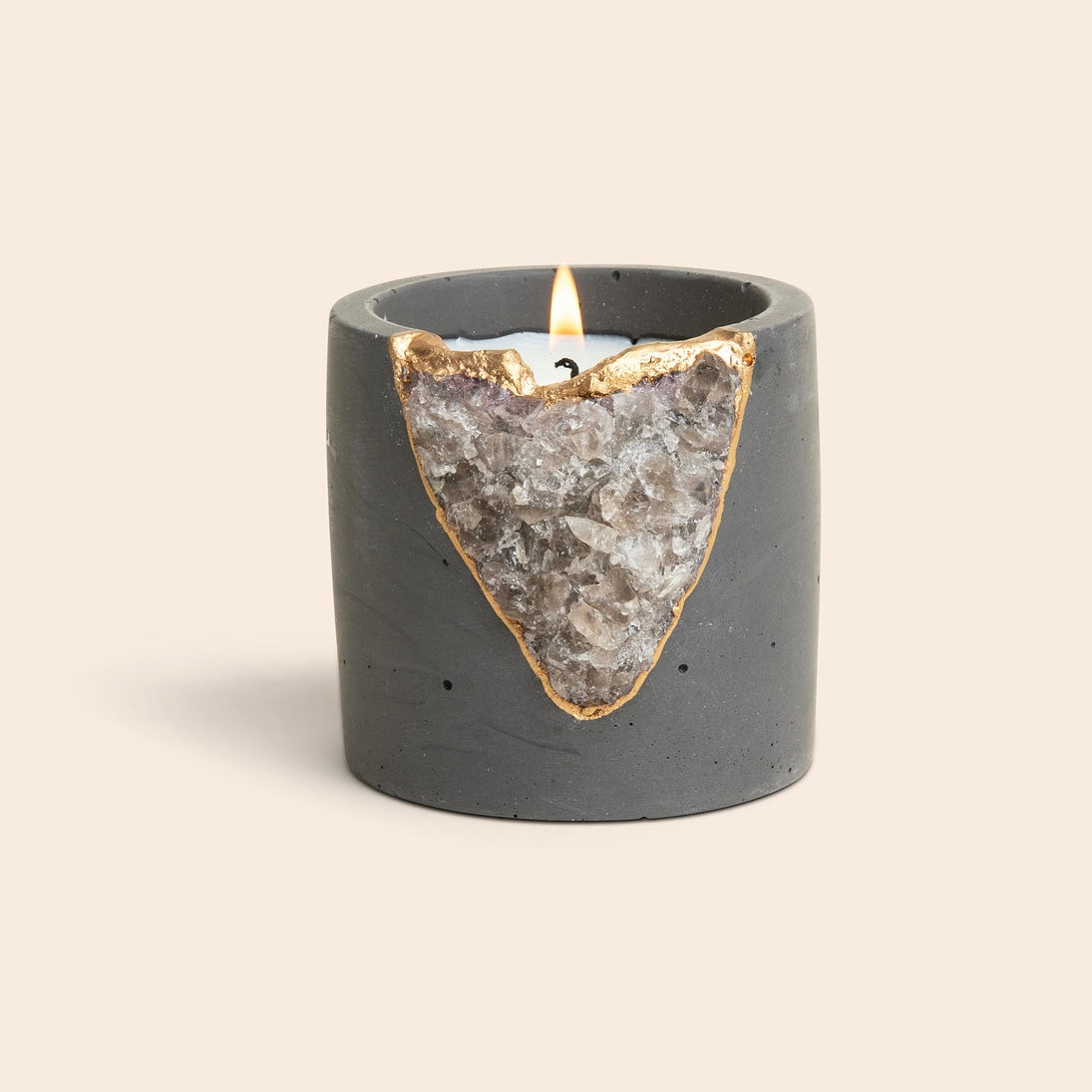 Obsidian Smoke Geode Candle