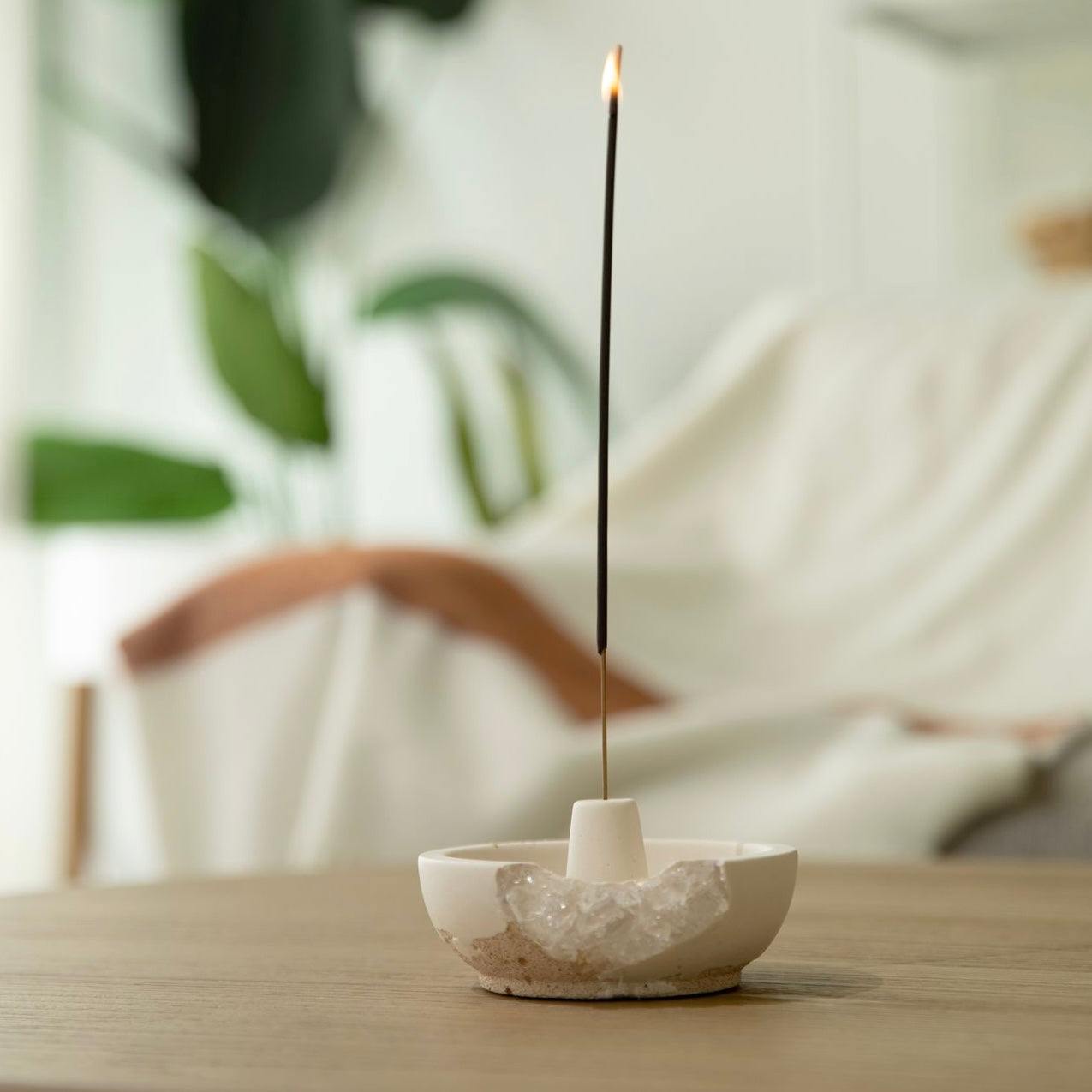 Earthware Quartz Incense Holder