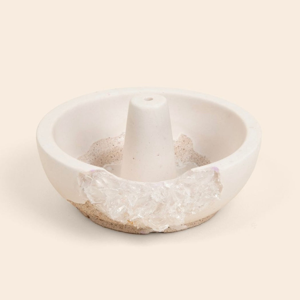 Earthware Quartz Incense Holder