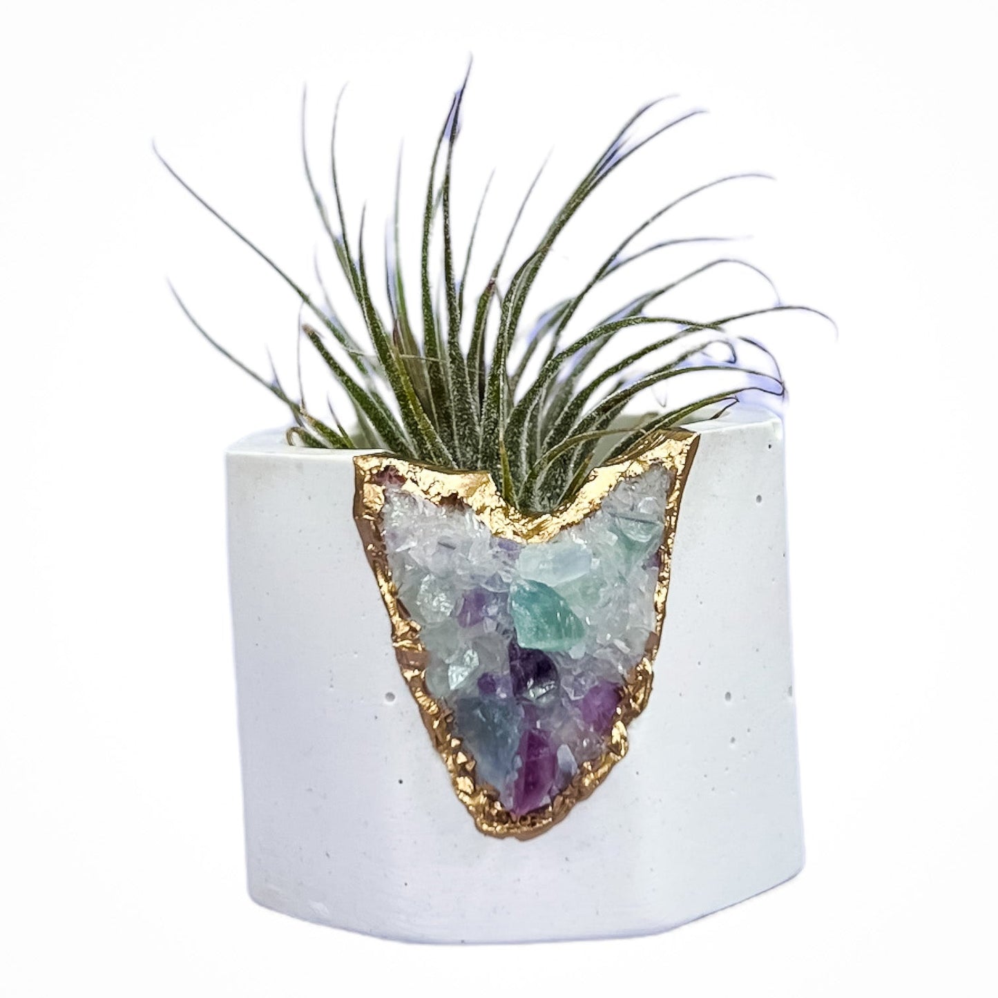 Fluorite Geode Vessel | White