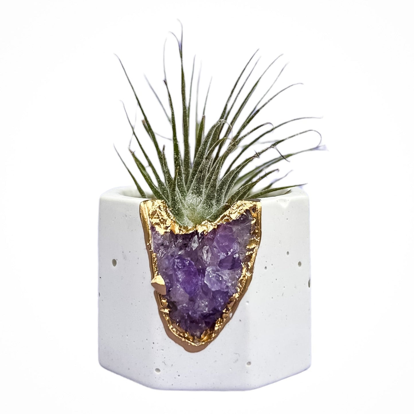 Amethyst Geode Vessel | White